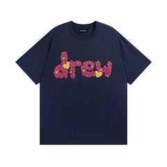 Drew House Heart Filled Logo Short Sleeve Tee, Navy Blue