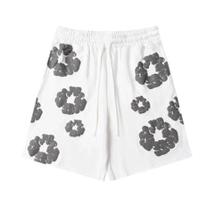Denim Tears Cotton Wreath White Grey Unisex Sweat Shorts