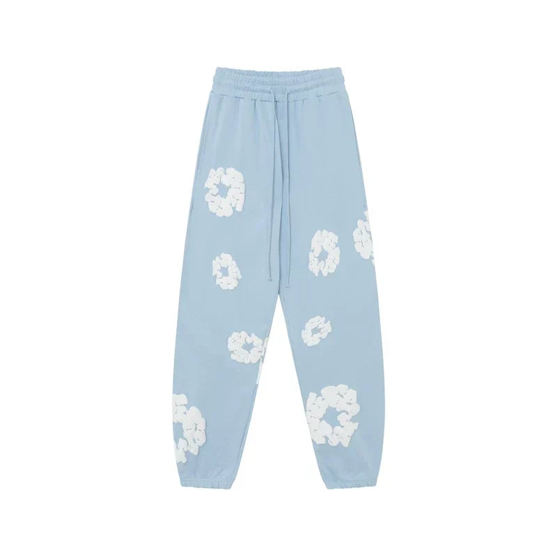 Denim Tears Kapok Foam Print Jogger Pants Light Blue Streetwear Trousers