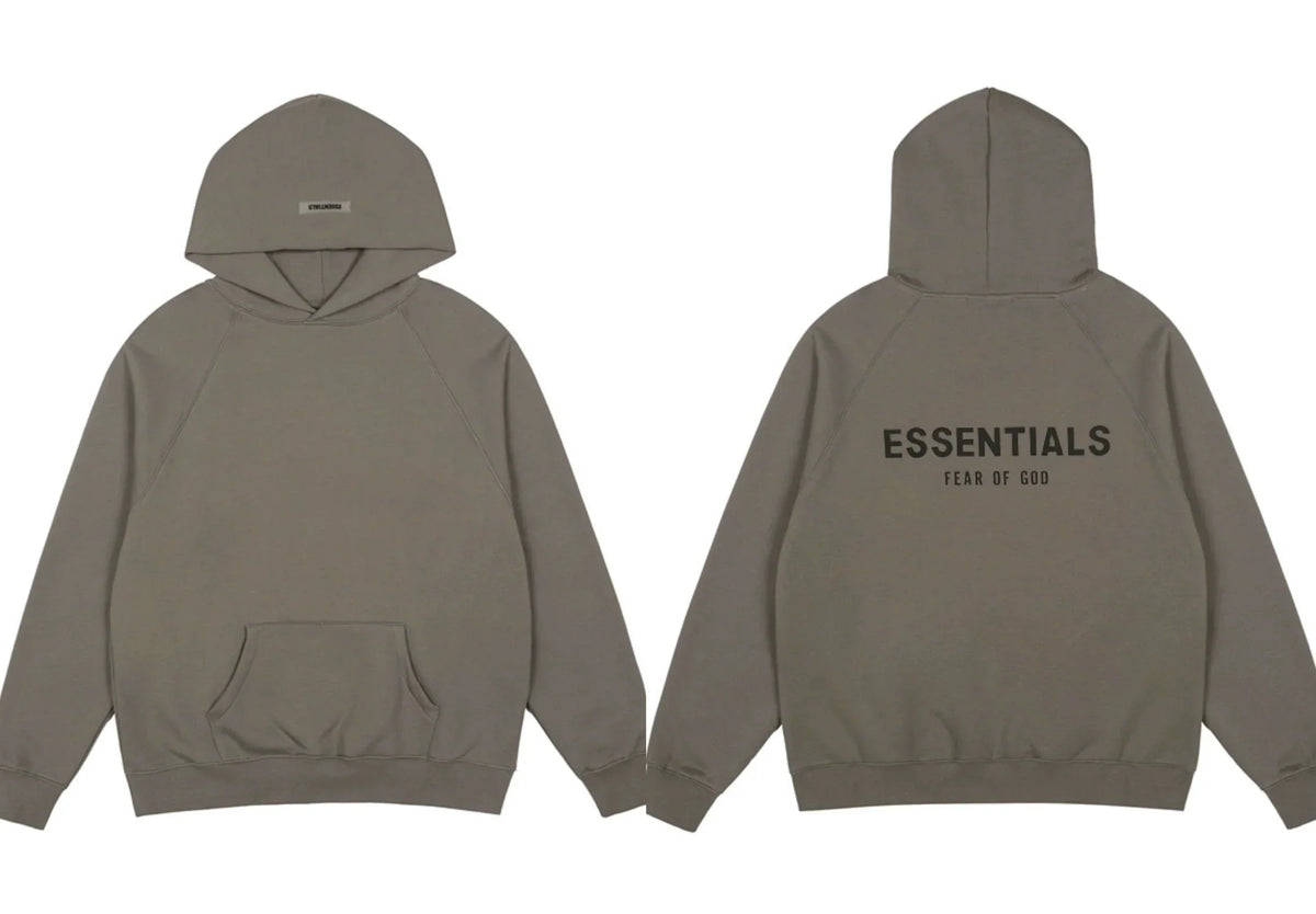 Fear of God Essentials Back Logo Pullover Hoodie – Taupe