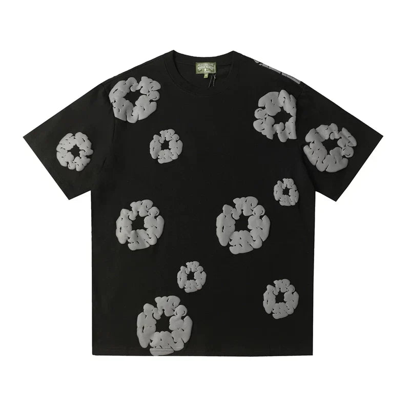 Denim Tears Cotton Wreath Black Grey Unisex Short Sleeve T Shirt