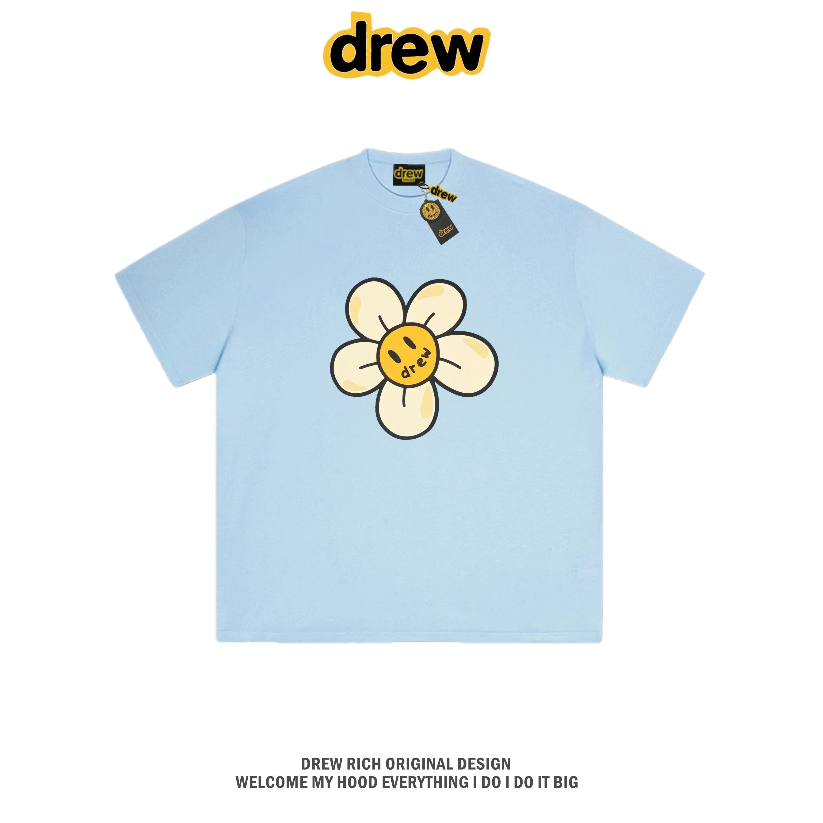 Drew House Daisy Smiley Graphic Oversized Cotton T-Shirt, Off White