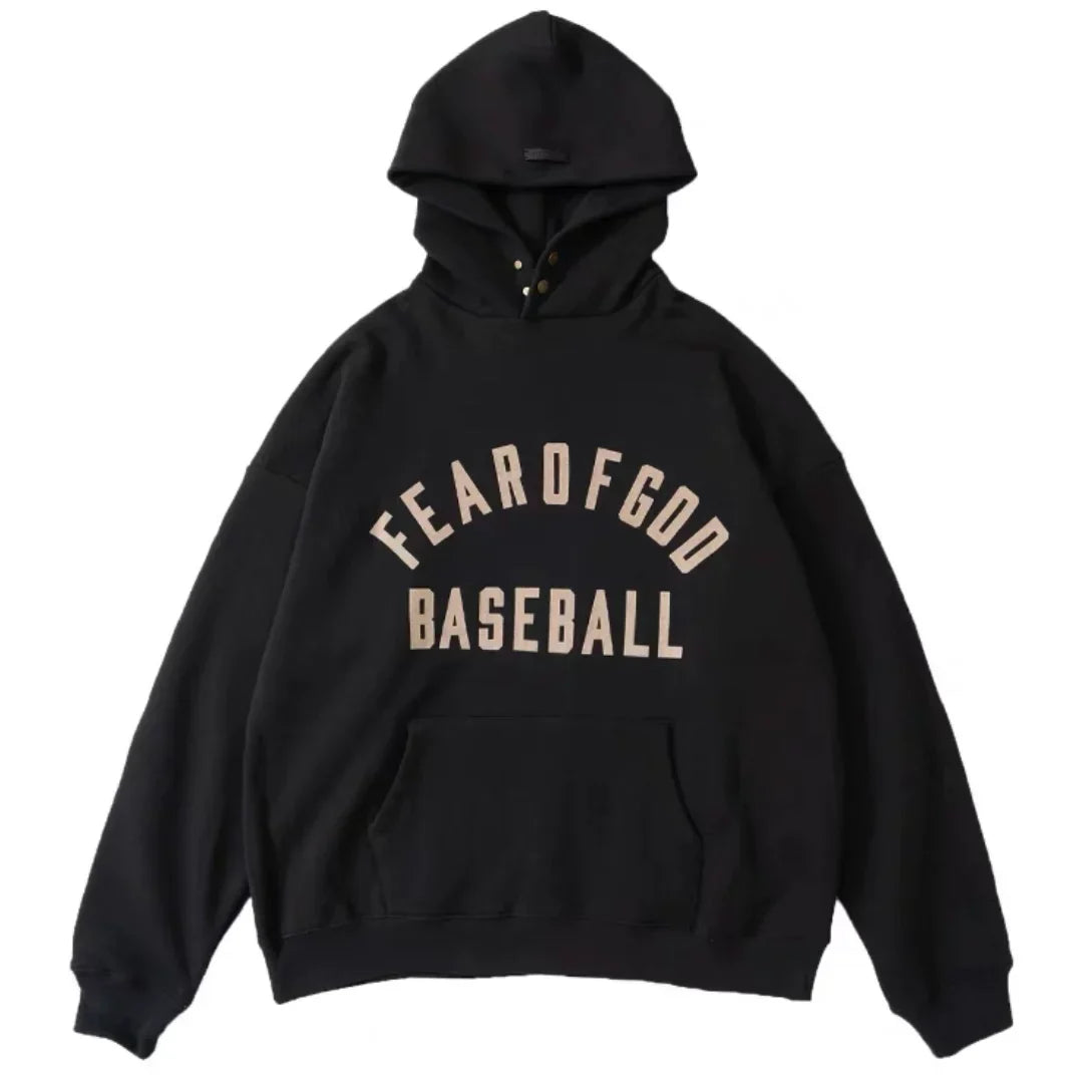 Fear of God Baseball Pullover Hoodie – Black