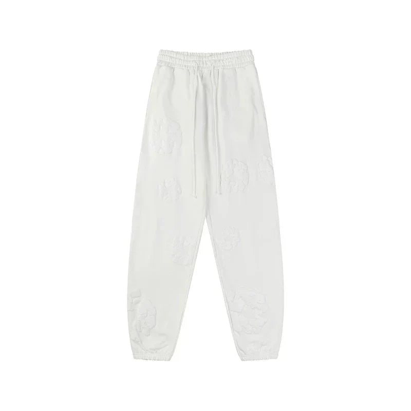 Denim Tears Kapok Embossed Print Jogger Pants Off White Streetwear Trousers