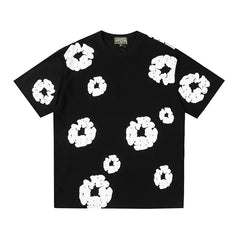 Denim Tears Cotton Wreath Black White Unisex Short Sleeve T Shirt