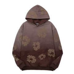 Denim Tears Gradient Brown Cotton Wreath Print Hoodie