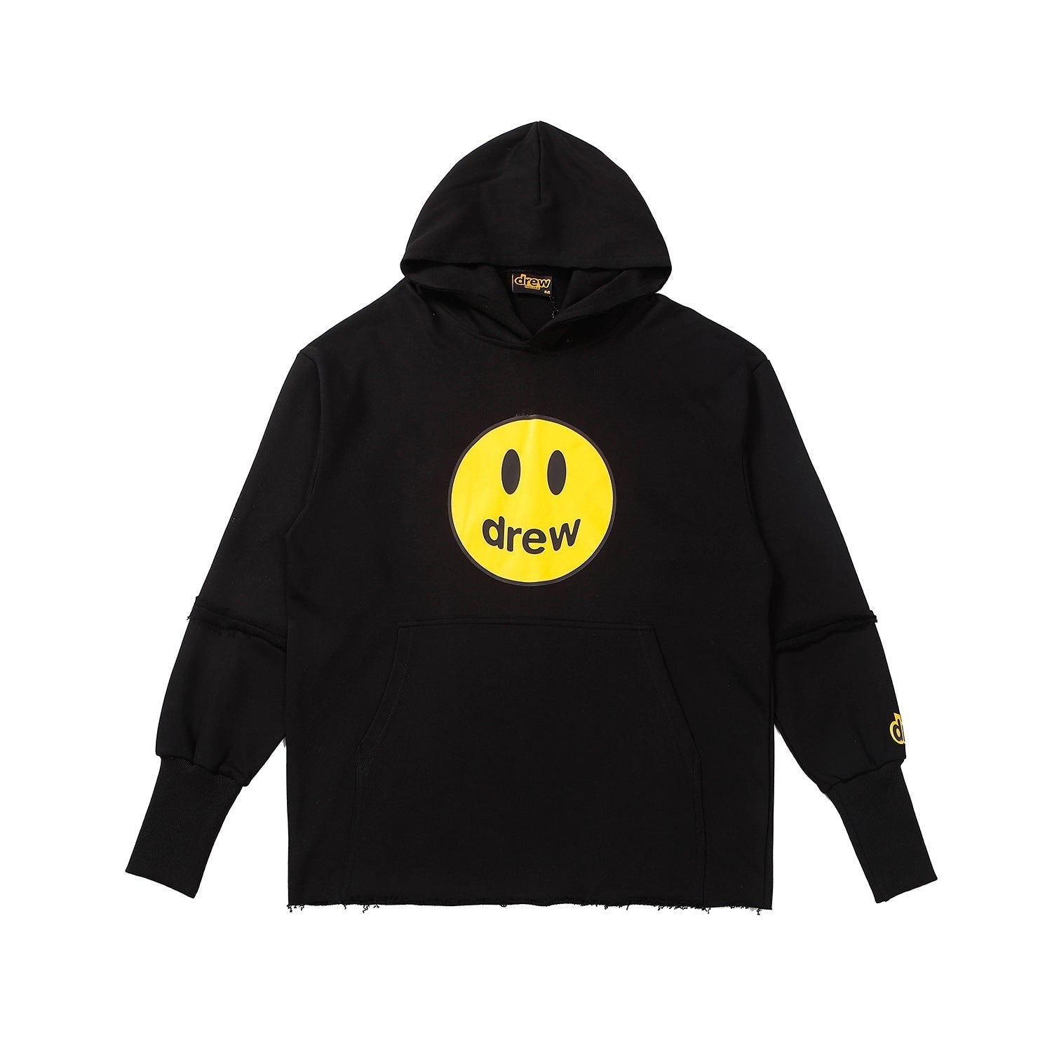 Drew House Mascot Smiley Distressed Hem Unisex Fleece Hoodie