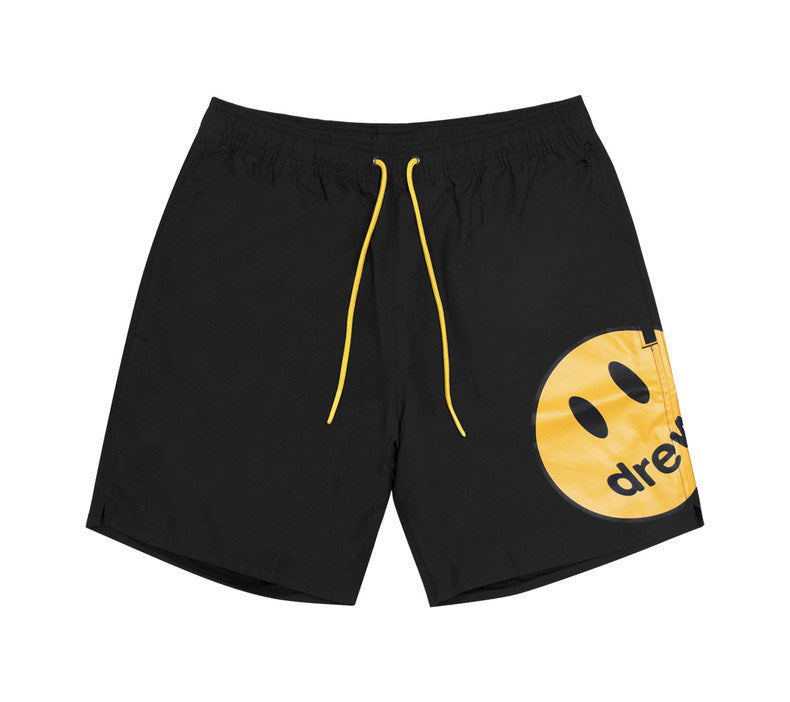 Drew House Smiley Face Swim Shorts, Black